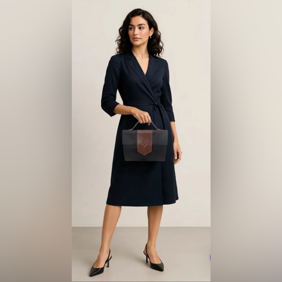 Yves Saint Laurent Top Handle Black Nylon Bag with Brown Leather Trim EUC - Picture 3 of 11